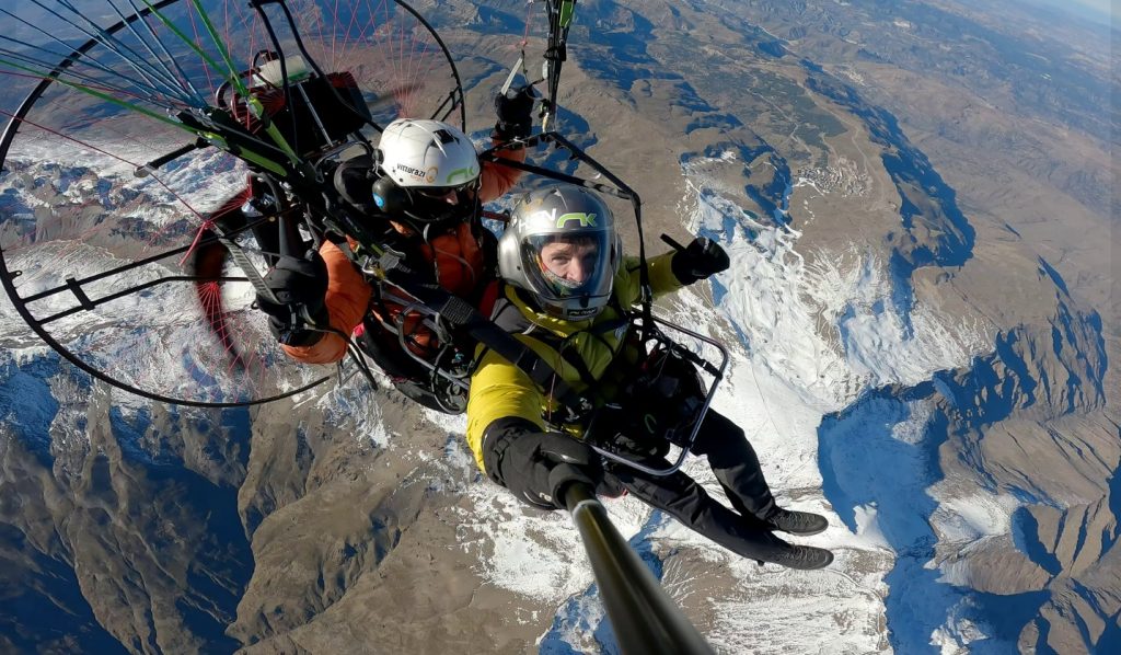 Récord del mundo de altitud en paramotor Biplaza, Ramón Morillas y Carlos I. Peña. 7250 metros